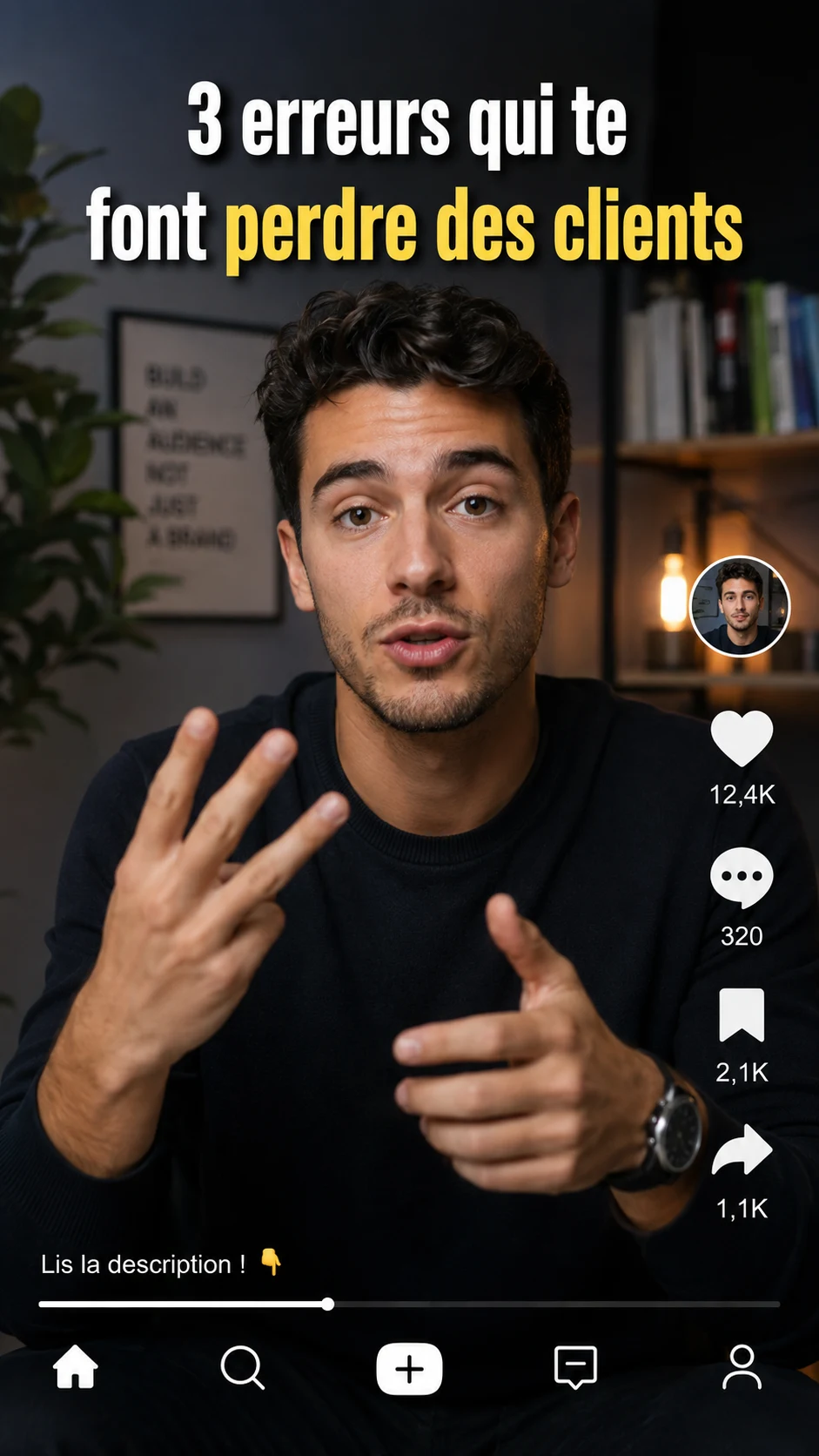 Vidéo courte avec bel éclairage et titre accrocheur